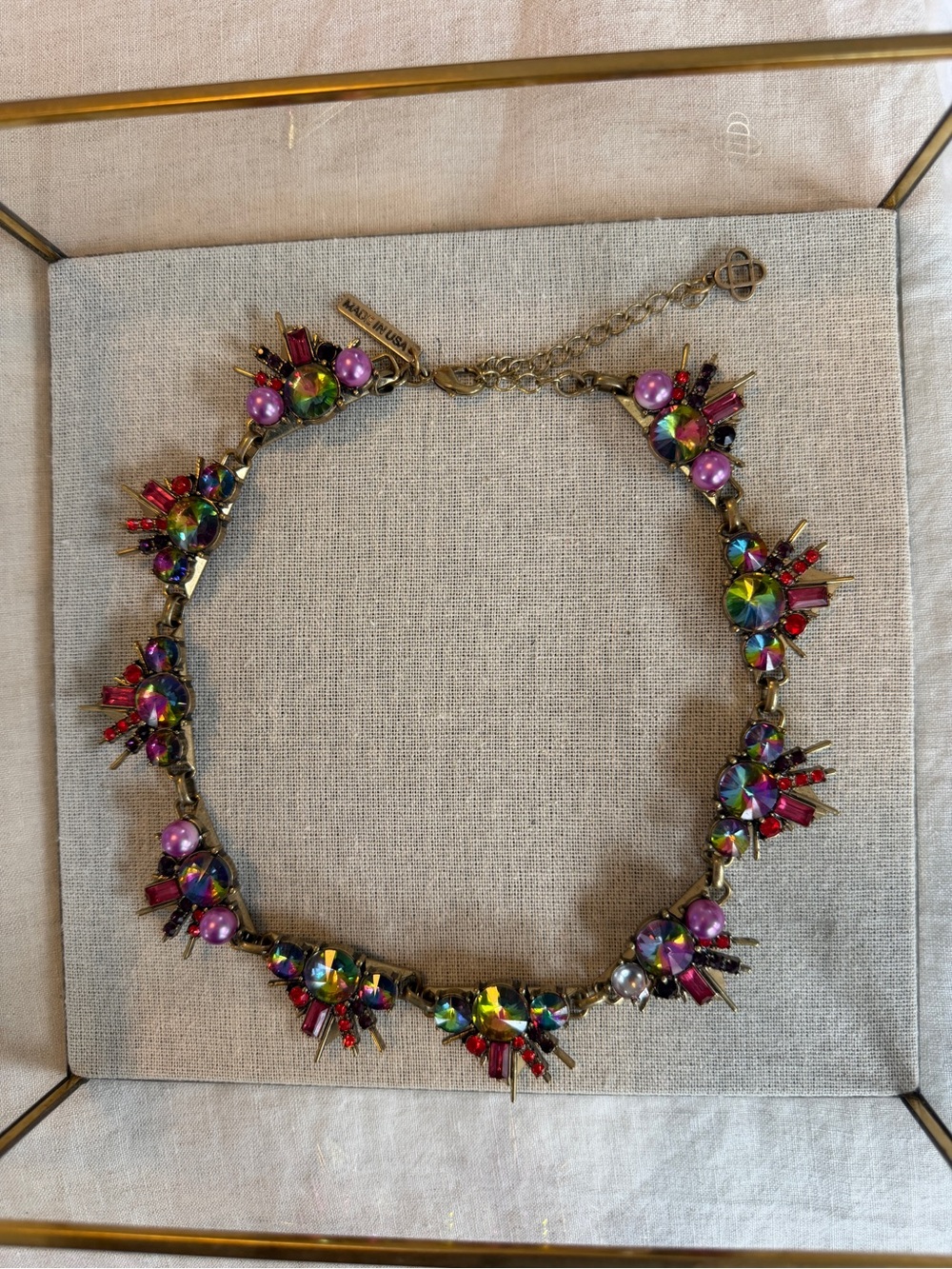 Multicolor Crystal Statement Necklace - Oscar de la Renta